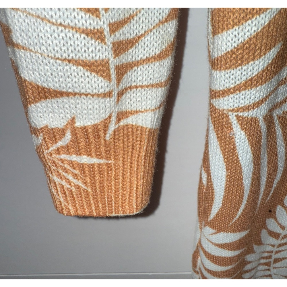 Late Night Apparel Open Front Cardigan Sweater Tropical Print Sz S Minimalist - Picture 5 of 11